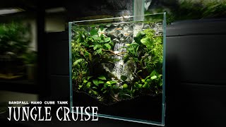 Quicksand Waterfall In Nano Cube Tank l Aquascape l Use Spray Foam To Make Underwater Sandfall