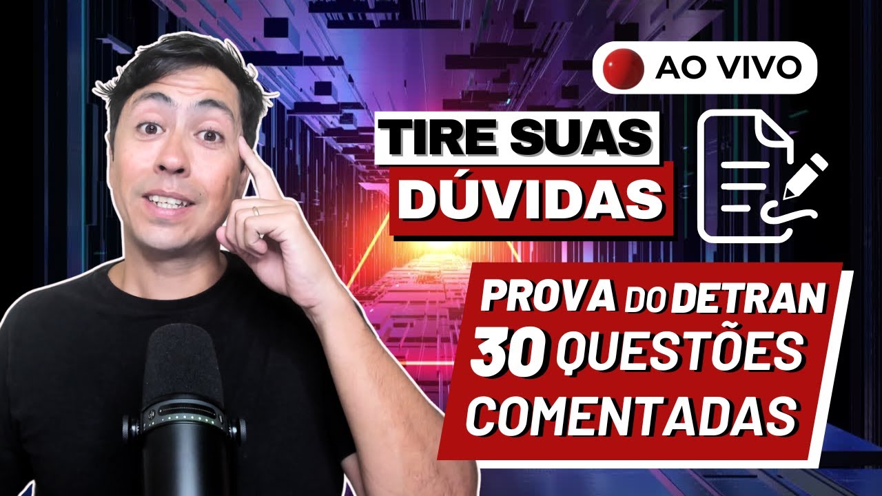 [🔴LIVE 15h] SIMULADO DETRAN 30 QUESTÕES COMENTADAS - Revisão de prova do Detran 2024 [#8]