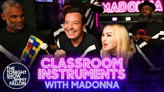 Madonna, Jimmy Fallon and The Roots Sing &quot;Music&quot; (Classroom Instruments) | The Tonight Show