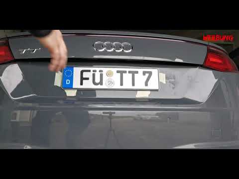 Klett-IT Kennzeichenhalter aus Klett auf dem Audi TT montieren / Kurzes Kennzeichen