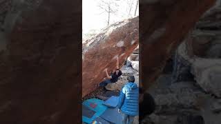 Video thumbnail of La mula, 7b+. Albarracín