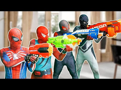 Hey Spider-Man , Go To Trainning Nerf Gun !!! ( Funny Action Real Life )