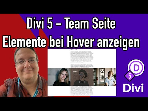 Divi 5 - Team Seite - Elemente nur bei Hover anzeigen