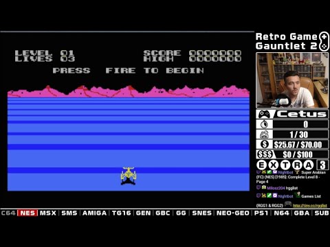 TheMexicanRunner beating the game in Retro Game Gauntlet 2.