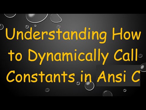 Understanding How to Dynamically Call Constants in Ansi C