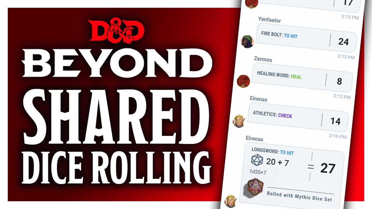 Shared Dice Rolling | Game Log | D&D Beyond