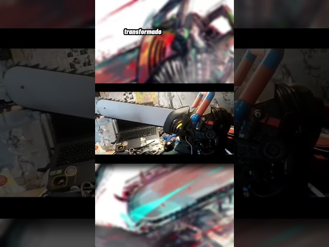 Vídeo relacionado con Set con peluca y cuernos rojos de Chainsaw Man, disfraz de Halloween, color rosa/naranja (Power Chainsaw Man)