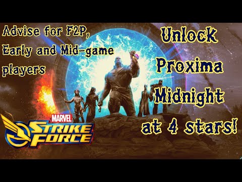 Marvel Strike Force: Unlocking Proxima Midnight at 4 stars!  Advice for Early and Mid-game players