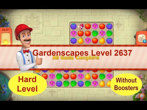 Gardenscapes Level 2637 - [20 moves] [2021] [HD] solution of Level 2637 Gardenscapes [No Boosters]