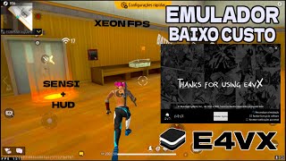 MELHOR EMULADOR LITE PC BAIXO CUSTO 🔥E4VX 4.240.20.1016MELHOR SENSI + FREE FIRE V7A + DESEMPENHO🚀