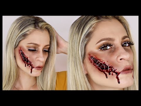 HERIDA FALSA CON GRAPAS EN LA CARA | MAQUILLAJE PARA HALLOWEEN | NatyGloss