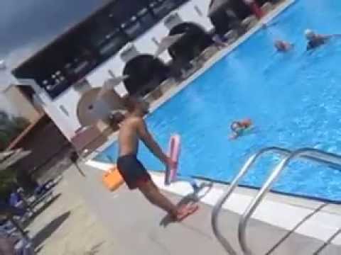Epic pool FAIL at Blue Dolphin Hotel, Chalkidiki, Greece