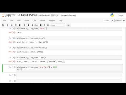 16. Le CHIAVI (o KEYS) nei dizionari (Corso BASE COMPLETO Python 2021 ITA)