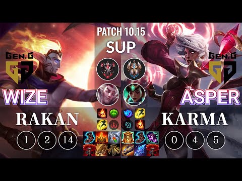 GEN Wize Rakan vs GEN Asper Karma Sup - KR Patch 10.15