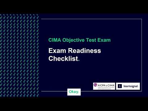 CIMA Objective Test (OT) Readiness Checklist