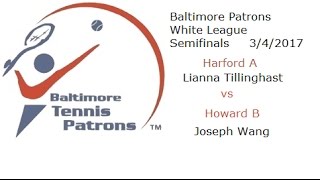 Baltimore Tennis Patrons White League Semifinals, Lianna vs Joseph