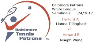Baltimore Tennis Patrons White League Semifinals, Lianna vs Joseph