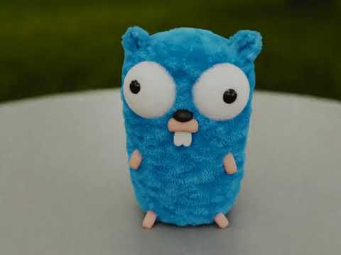 Blue rotating gopher