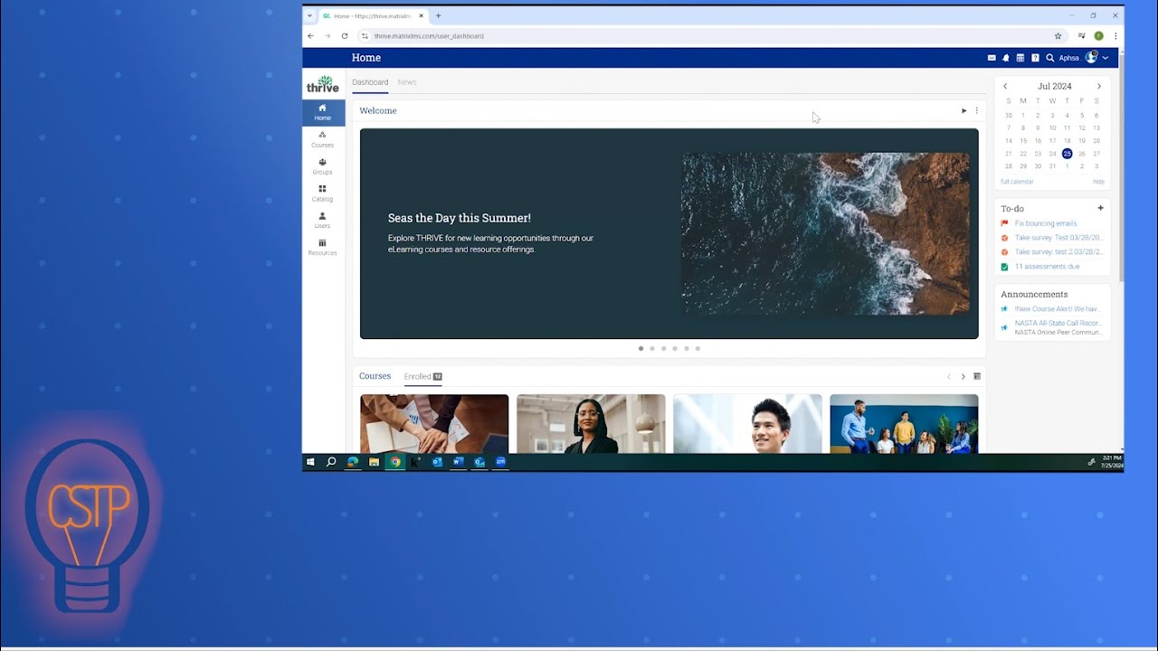 CSTP Conference Call: APHSA's THRIVE LMS Demonstration