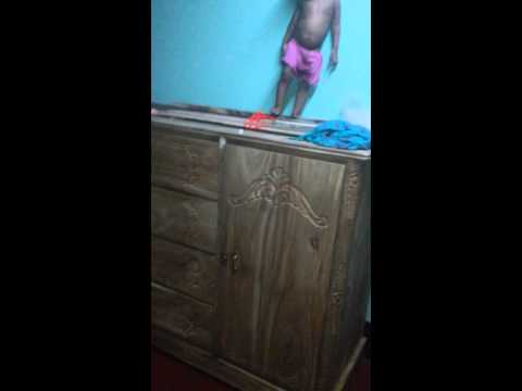 Sanika riding on dressing table