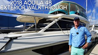 Walkthrough of 2018 Aquila 48 "Roamer" | Part 1 Exterior | Power Catamaran For Sale | Staley Weidman