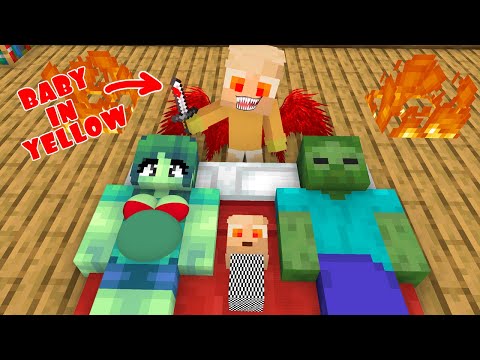 Monster School : Evil Baby In Yellow and Zombie Family - Horror Story - Minecraft Animation