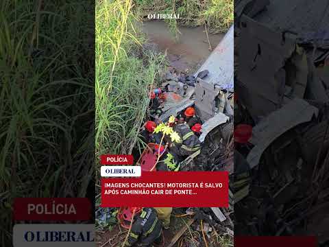 Tragédia! Caminhão CAI de ponte e resgate é dramático