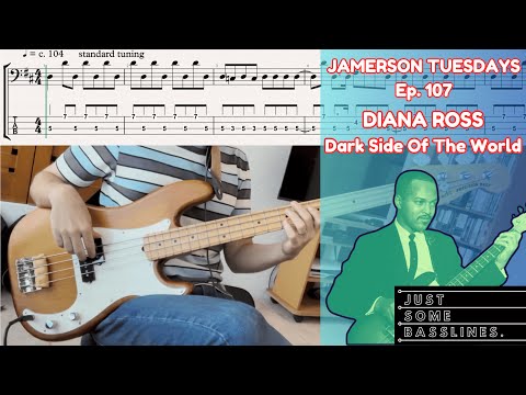 James Jamerson // Diana Ross - Dark Side Of The World // BASS COVER + TABS
