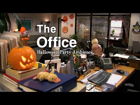 The Office Halloween Party | Nostalgic Early 2000s Ambience with Spooky Song playing in another Room