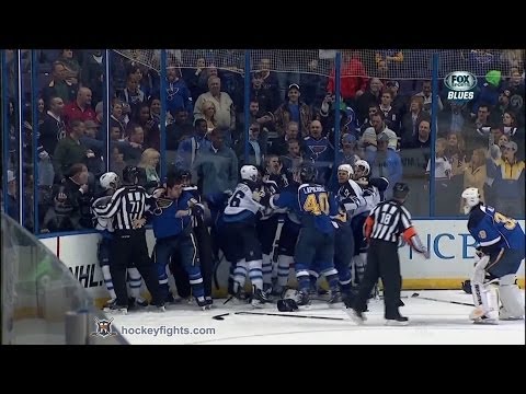 Blake Wheeler vs Barret Jackman Mar 17, 2014