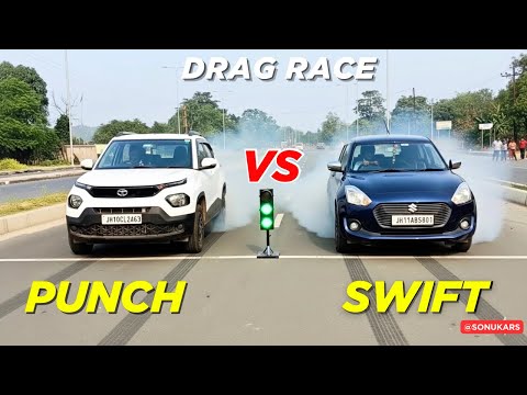 Thumbnail for Tata Punch vs Swift - Drag Race 🥵| Tata punch vs Maruti Swift drag race | Punch vs Swift by Tata Punch