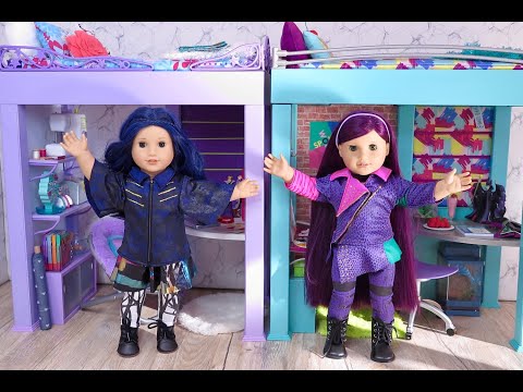 Doll Bedroom For Disney Descendants 3 Mal & Evie ~ Play and Dress Up in Doll Room!