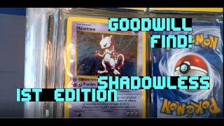 42 1st Edition Shadowless Pokemon Cards! Mewtwo! GOODWILL JACKPOT! INSANE Binder in Detail!