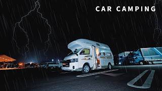 [Car Camping in Heavy Rain] Traveling to Bessho Onsen in a Used Campervan