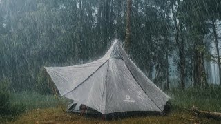 THE RAIN NEVER STOPS ‼️CAMPING IN THE HEAVY RAIN WITH A UNIQUE TENT