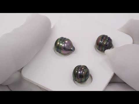 3pcs Cherry 9.2-9.9mm - Tahitian Pearl Trio Set ER1061