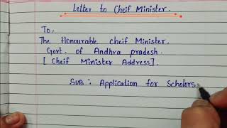 How to write a Letter to Chief Minister  for scholarship || @honeyartattack3059