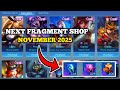 NEXT FRAGMENT SHOP NOVEMBER 2025 UPCOMING FRAGMENT SHOP UPDATE Mobile Legends