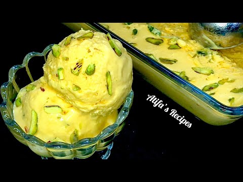 Custard Ice Cream Recipe | Eggless Ice Cream | Homemade Ice Cream Recipe | Atifa’s Recipes