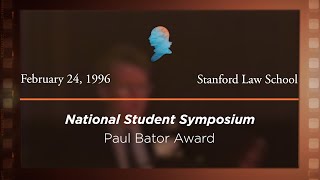Click to play: Banquet, Presentation of the Paul M. Bator Award [Archive Collection]