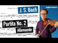 Bach Partita No. 2 in d-moll, BWV 1004, Allemanda | different tempi | violin sheet music