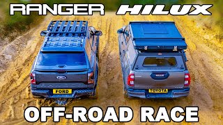 [carwow] New Ford Ranger v Toyota Hilux: OFF-ROAD RACE!
