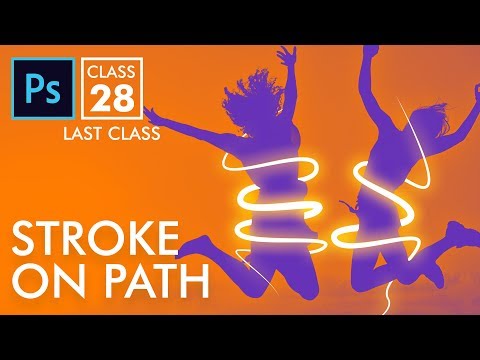 Stroke on Path Adobe Photoshop for Beginners Last Class 28 Urdu Hindi