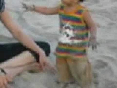Tirth playing with Beach Sand - Goa Trip With Devesh