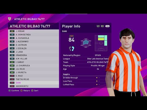 eFootball PES 2020: Athletic Bilbao 1976/1977 Classic - "UEFA Cup runner-up"