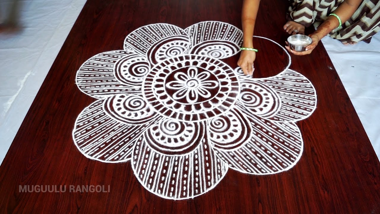 Wedding rangoli without colors 