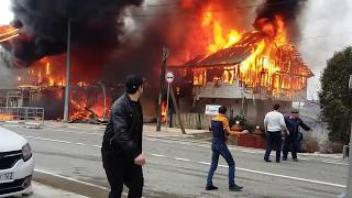 Пожар  16.03.2017 г. в поселке Лоо.