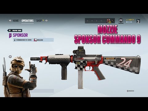 Mozzie Sponsor Commando 9 Weapon Skin - Rainbow Six Siege