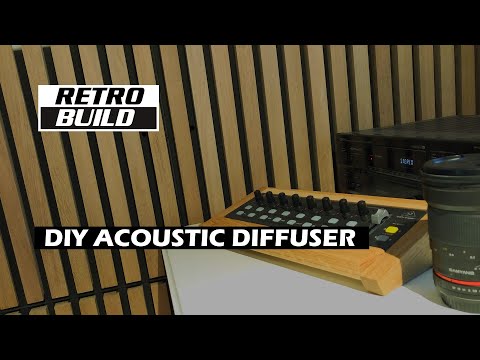 DIY Acoustic diffuser for sound studio. Massive oak wood panels. How to build Timelapse