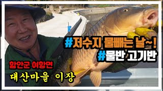 저수지에 물뺐습니다!!! 물반 고기반, 마을 어르신 몸보신하시는 날